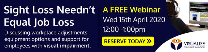 Advert: Sight loss needn't equal job loss: Visualise Training and Consultancy